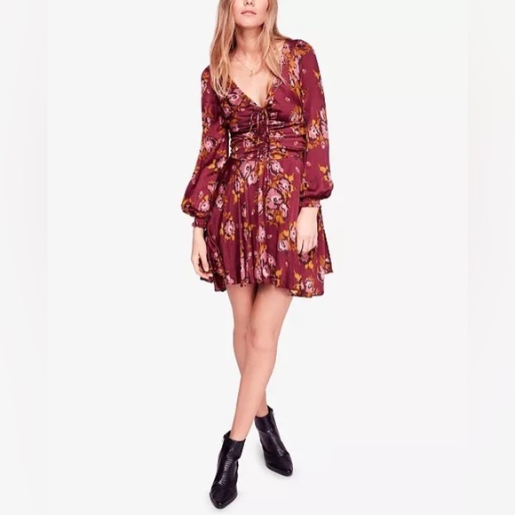 Free People Morning Light Printed Mini Dress - Picture 1 of 8